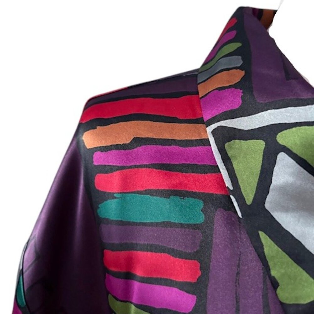 Avenue Women's Button Front Tunic Multi Color Abs… - image 5